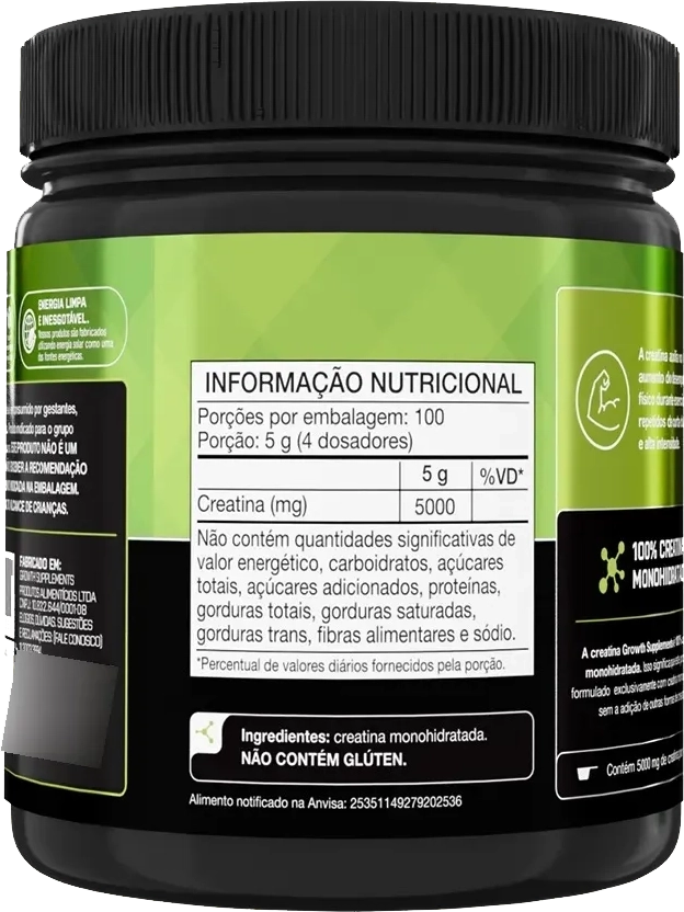 Creatina 500g - Verso